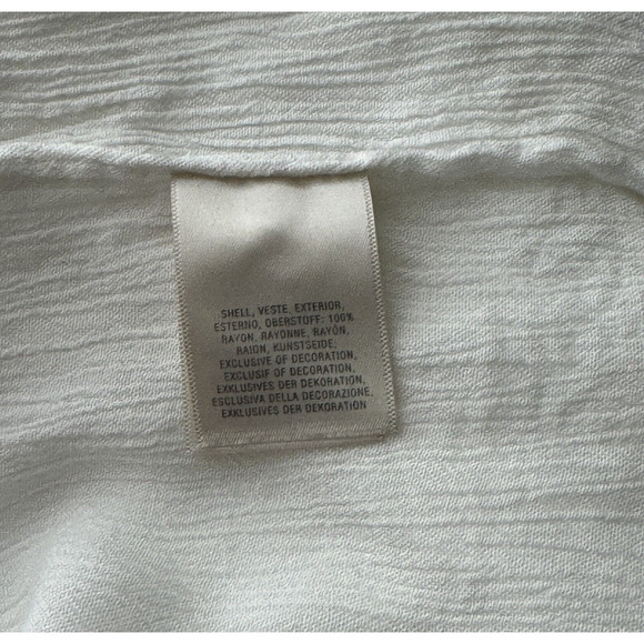 Anthropologie Floreat Shirt Womens 2 White Flowy Balloon Sleeve Feminine Peasant - Picture 7 of 8